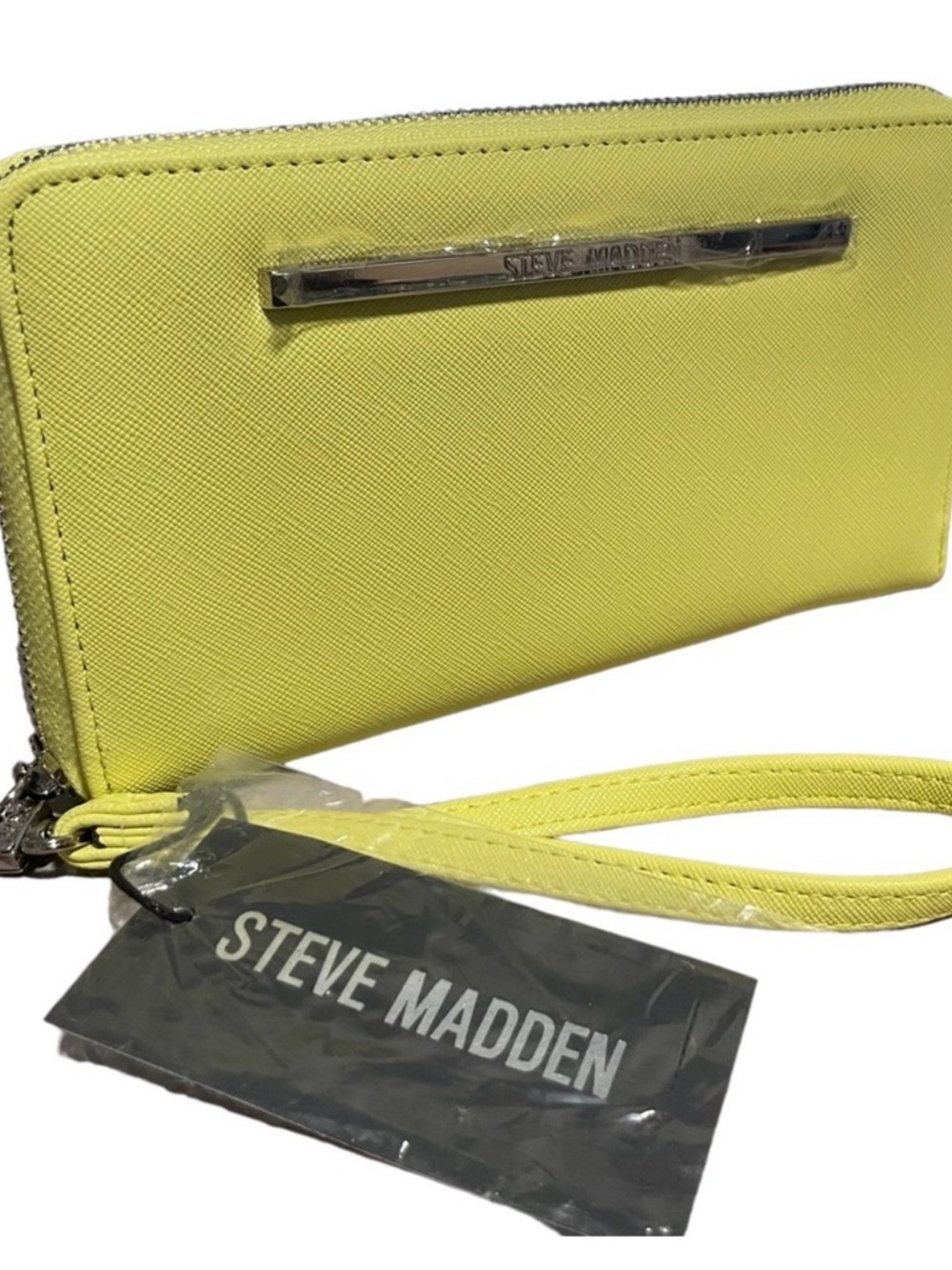 Steve Madden Bright Yellow Zip Wristlet